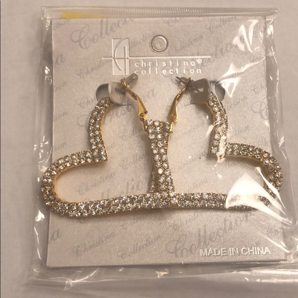 Gold heart shaped earrings